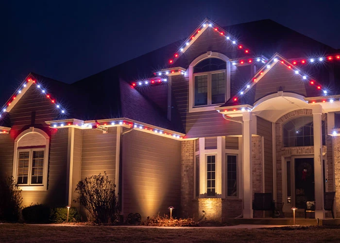Permanent LED lighting — Wisconsin Badgers sports colors by Night Owl Lighting